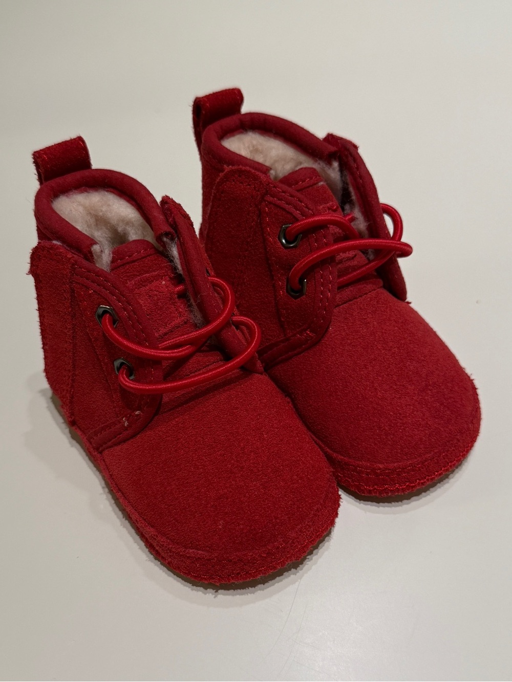 UGG Red Infant Cozy Lace-Up Booties